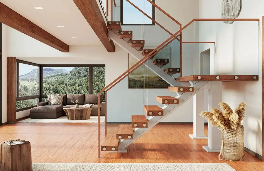 Cầu thang xương cá thép hộp